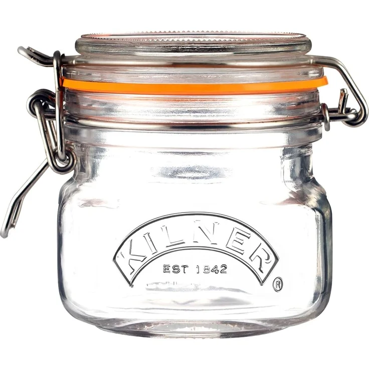 Kilner Einmachglas mit Bügelverschluss 250 ml quadratisch, Luftdichtes Vorratsglas mit Edelstahlbügel und Dichtung, Perfekt zum Einmachen, Konservieren und Lagern, spülmaschinengeeignet – Bild 1