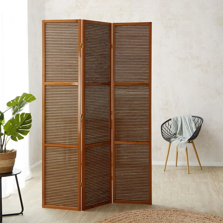 Raumteiler Höhe 2 m, Holz Braun, 200x130 cm – Bild 2