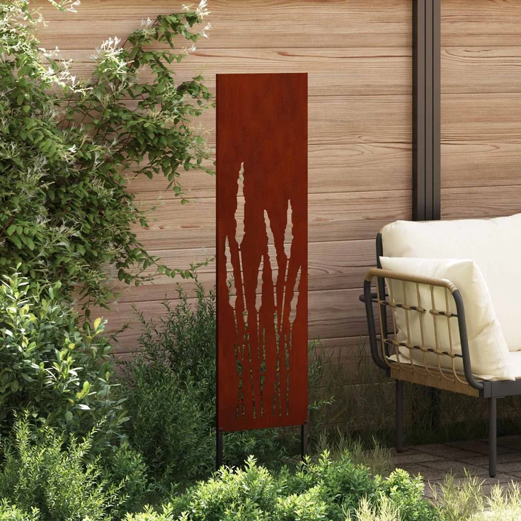 vidaXL Garten Sichtschutz-Leinwand Rostig 32 x 140 cm Wetterfeststahl 876244 – Bild 3