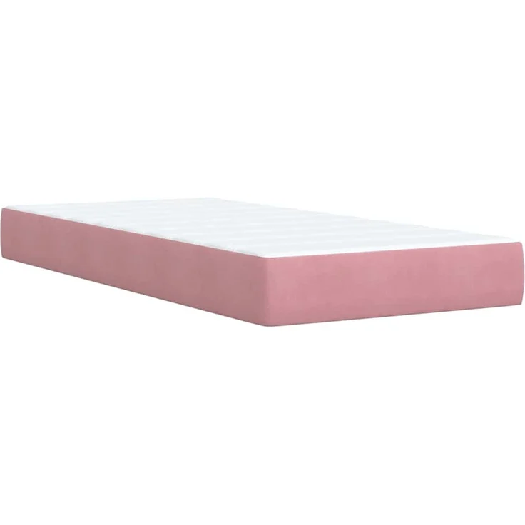 vidaXL Boxspringbett mit Matratze Rosa 90x200 cm Samt 3287649 – Bild 7