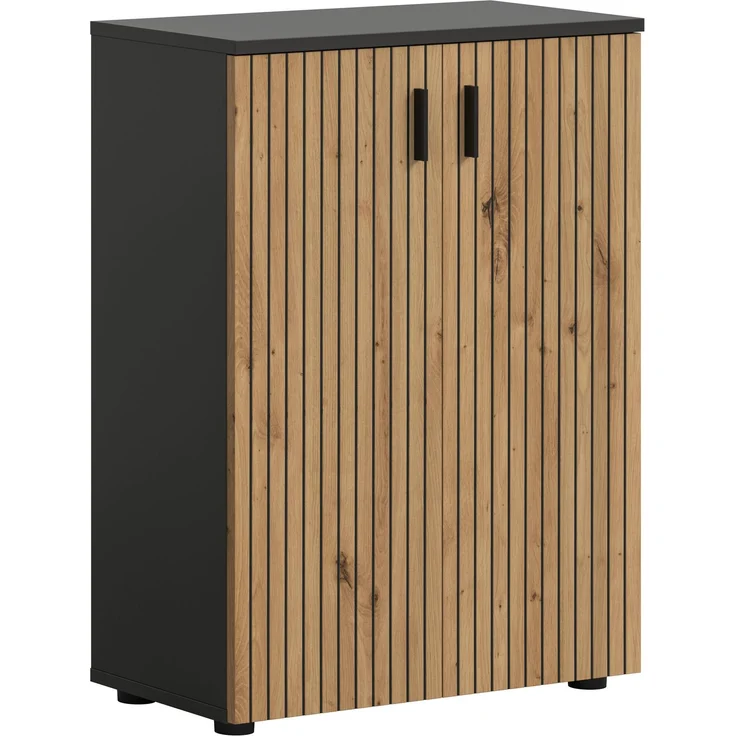 Badschrank B/H/T: 60x81x30 cm in Basalt Nachbildung und -- – Bild 1