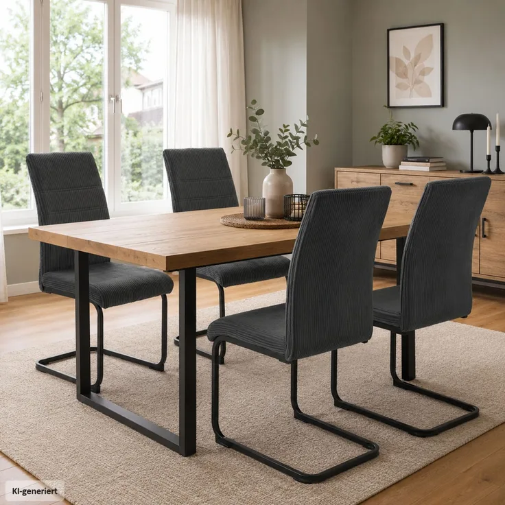 Schwingstuhl SallyP grau cord
