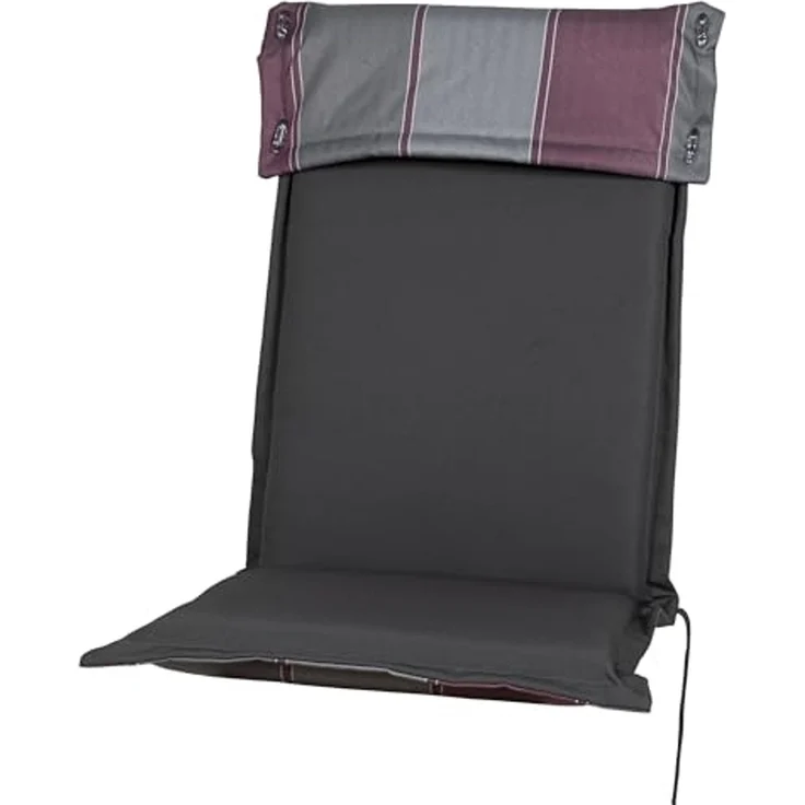 Sun Garden Hochlehnerauflage Hochlehner Georgia 90821-320 aubergine-grau gestreift 119x53x8 cm, (1 St), Halteband verstellbar mit Bindebändern – Bild 3