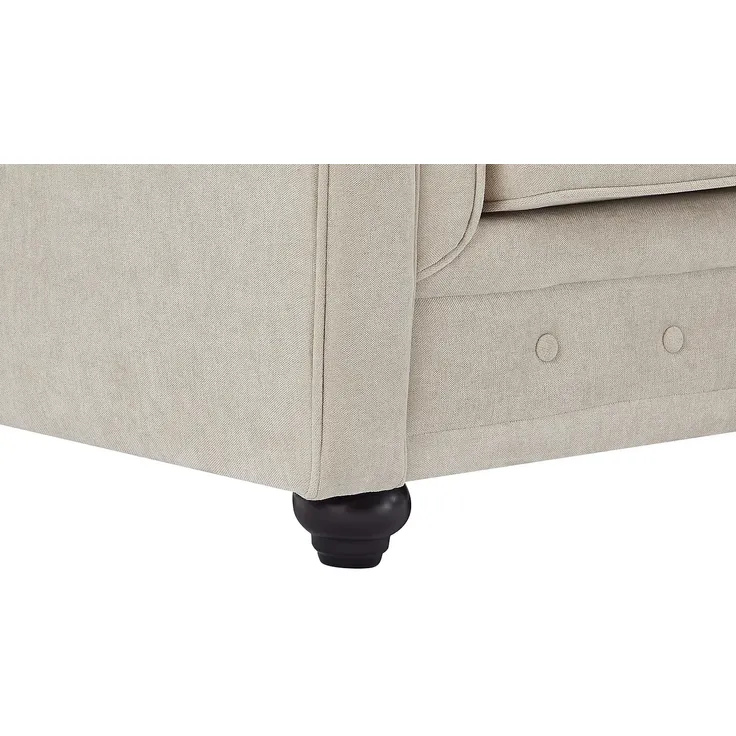 Vente-unique - CHESTERFIELD Sessel Stoff Beige - B 78 cm x H 72 cm x L 82 cm – Bild 4