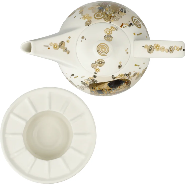Goebel / Gustav Klimt - Der Kuss,Teekanne mit Stövchen,Klimt - Kuss,24,5cm x 16,0cm x 19,0cm / Fine Bone China / 24,5cm x 16,0cm x 19,0cm – Bild 6