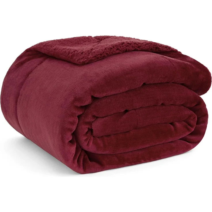 BEDSURE Decke Sofa Kuscheldecke Rot - warm Sherpa Sofaüberwurf Decke, Dicke Sofadecke Couchdecke, 150x200 cm XL Flauschige Wohndecke für Couch – Bild 1