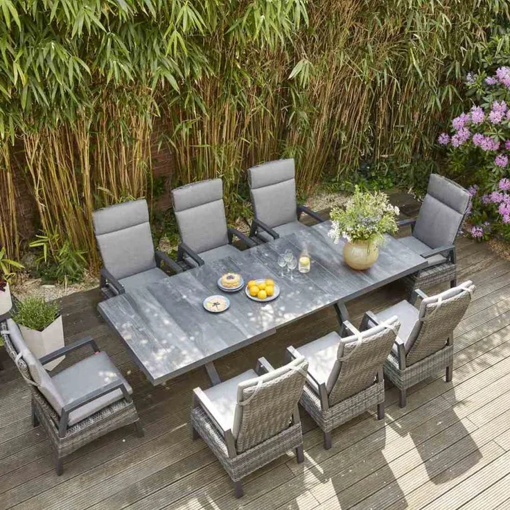 Siena Garden Messina Ausziehtisch 200/260 x 100 cm anthrazit / wood grey – Bild 6