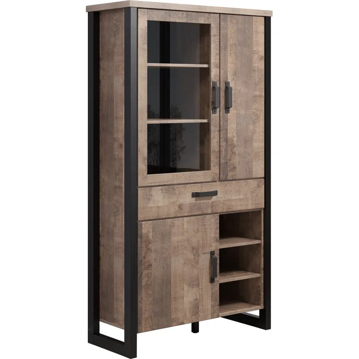 Vitrine Emile in Eiche Tabak 106 x 195 cm