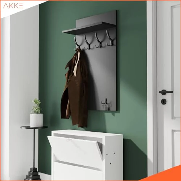 AKKE Garderobenhalter, MAXI Große Garderobe Schwarze Haken 2mm PVC Kantenumleimung – Bild 5