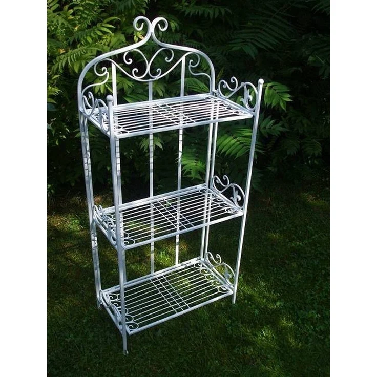 Deko-Impression Standregal Eisenregal Wandregal Standregal 3 Böden Eisen, weiss, Landhaus, 1-tlg. – Bild 3