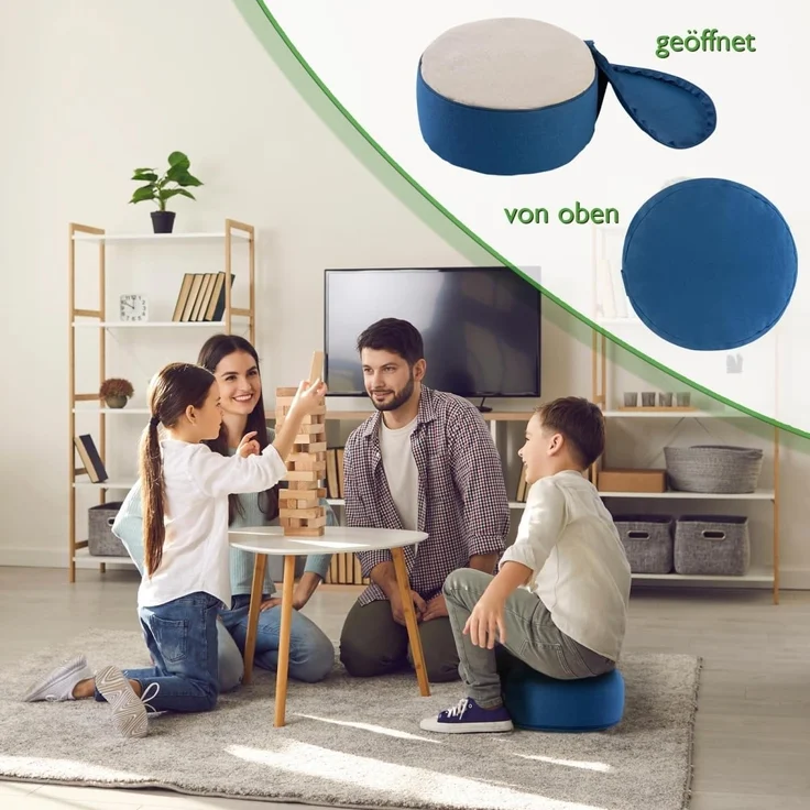 Amagohome Yogakissen Yogakissen Bodenkissen rund H 14xø31 cm mit Buchweizenschalen Meditati – Bild 8