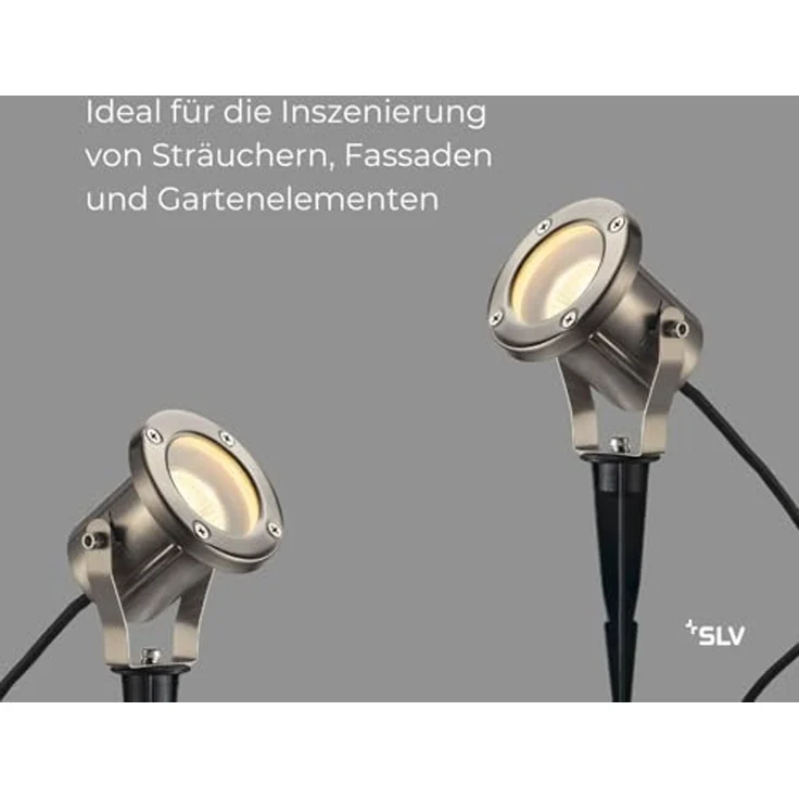 SLV NAUTILUS SPIKE EDELSTAHL, GU10, max. 35W, inkl. 1,5m Kabel und S - Stand-, Wand- und Deckenleuchten (Outdoor) – Bild 5