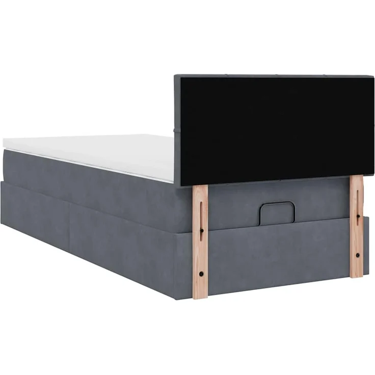 vidaXL Ottoman-Bett mit Matratze & LEDs Dunkelgrau 80x200 cm Samt 3312585 – Bild 9