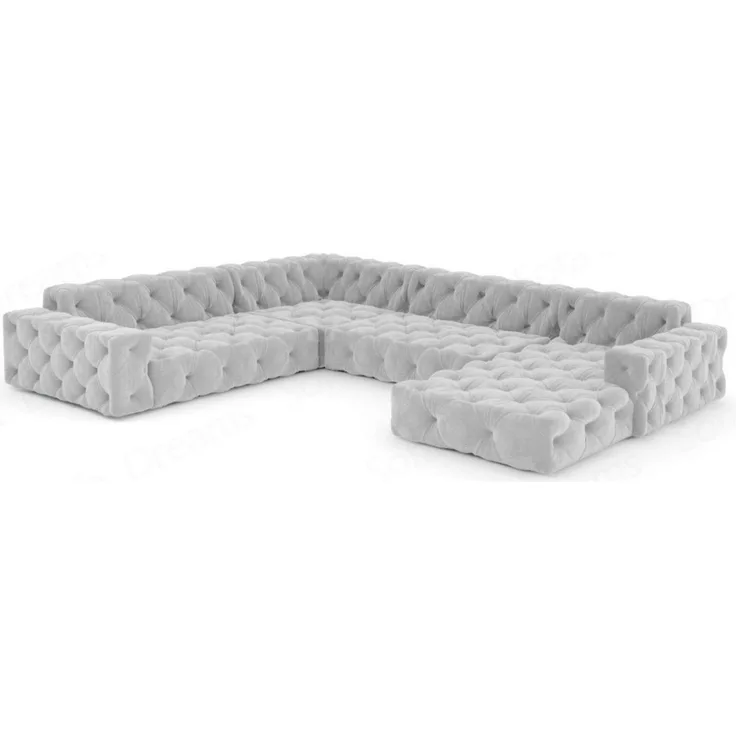Sofa Dreams Sofa Stoff Samt Designer Samtstoff Sofa Polstersofa Menorca U Form Modern, Chesterfield