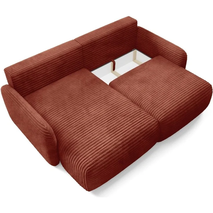 Ecksofa Schlafsofa Sofa SIMONE in Stoff Ambience Rostbraun Ottomane Links – Bild 4