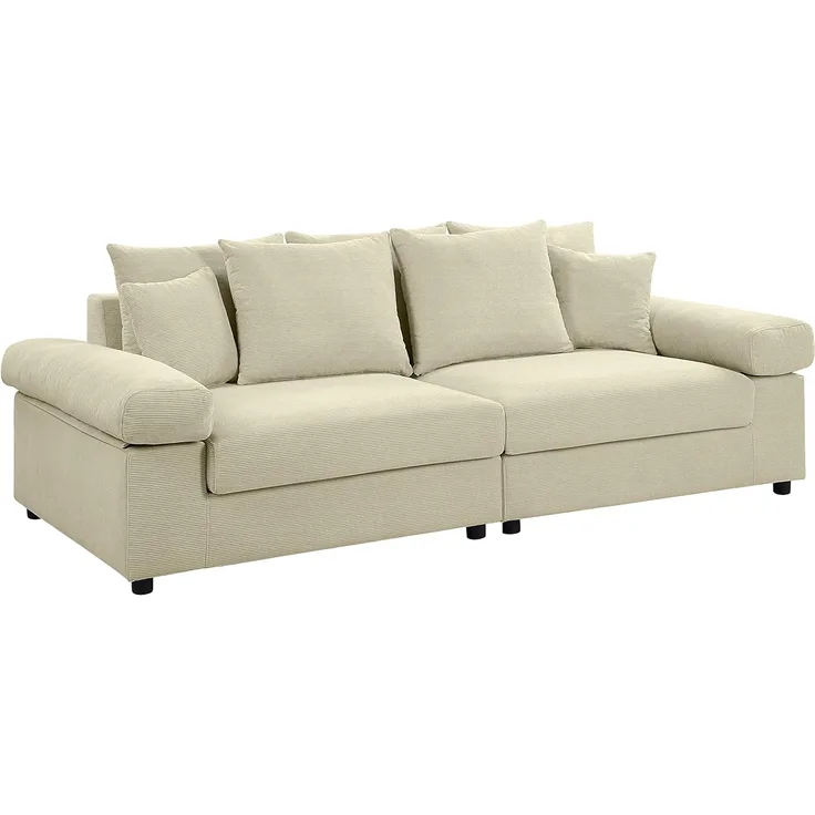 ATLANTIC home collection Big-Sofa Bjoern, mit Cord-Bezug, XXL-Sitzfläche, mit Federkern, frei im Raum stellbar