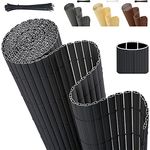 Sekey PVC Sichtschutzmatte 90x300 cm Doppelte Verstärkung Innen, Balkon Sichtschutz mit Kabelbindern, Sichtschutzzaun Windschutz Wasserdicht ohne Bohren für Balkon Garten, Anthrazit