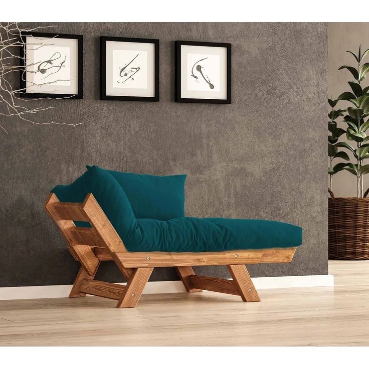 Skye Decor 'CPT8158-140' Garten-Sessel, Teak / Petrolgrün, 108-140 x 75 cm – Bild 2