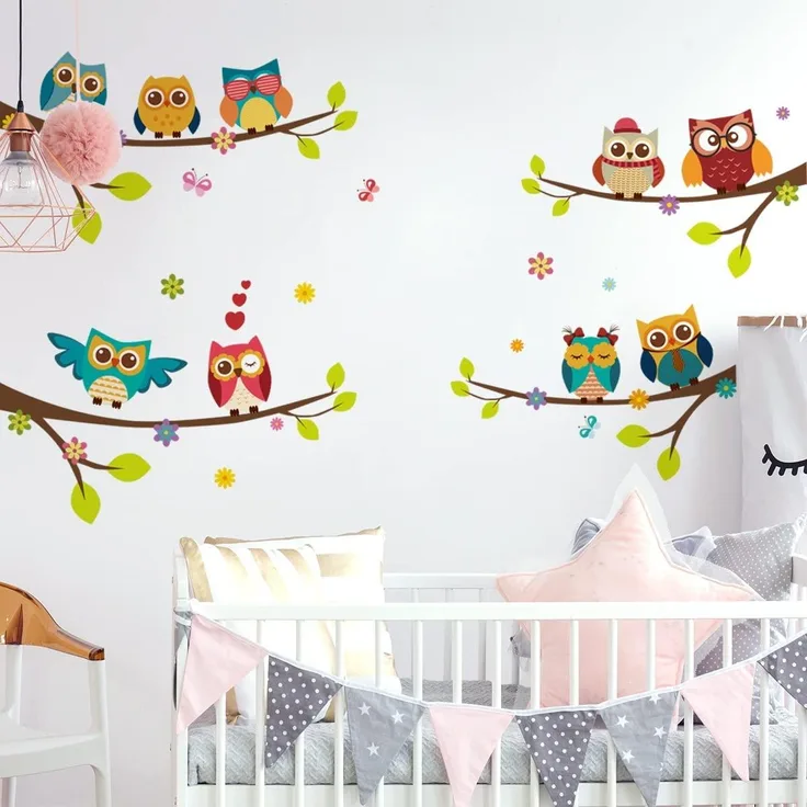 WandSticker4U 'Eulen' Wandtattoo 120x100 cm