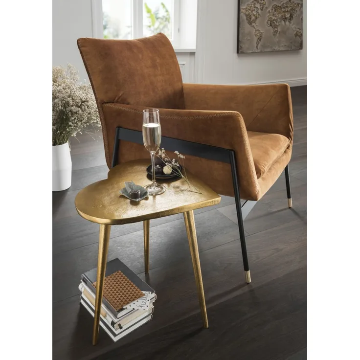 Beistelltisch HEARTBREAKER | Herzform 43x41 cm | Metall vintage-gold