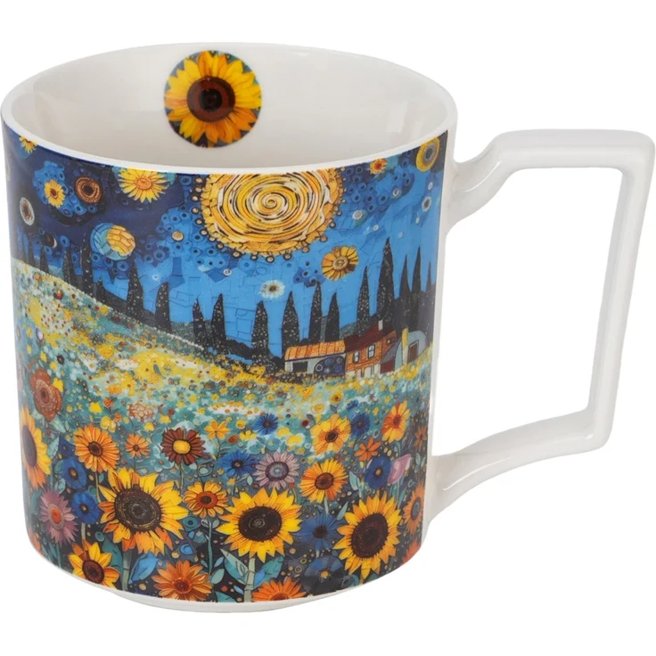 DUO Jumbo Becher 750 ml MODERN SUNFLOWER FIELD New Bone China Porzellan – Bild 2