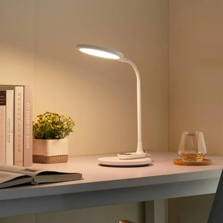 Lindby Valtaria LED-Tischleuchte, weiß, CCT, dimmbar, flexibler Hals, Touch-Schalter – Bild 2