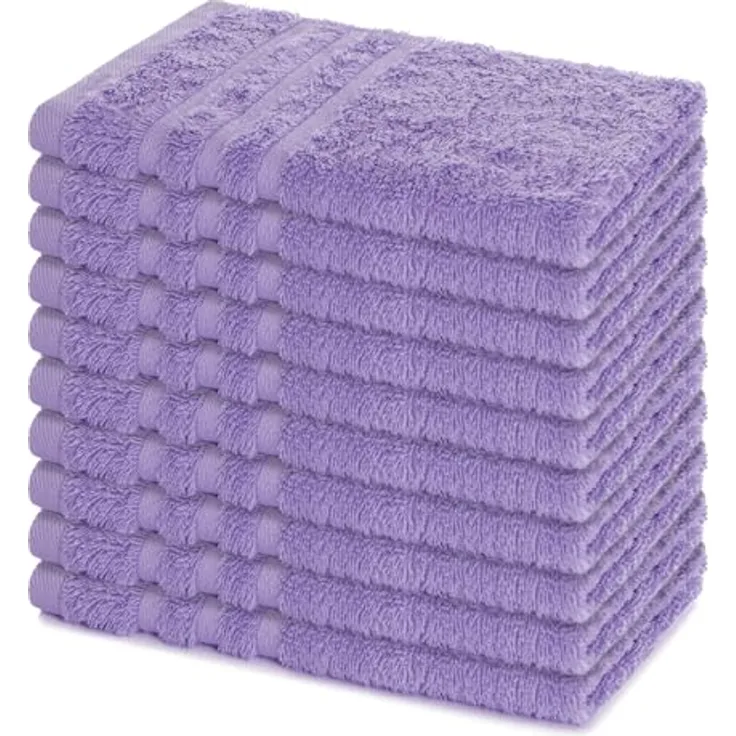Lavea Gästehandtücher 30x50 cm, 10er Set Gästehandtuch, Elena-Frottee Handtuch, Gästetuch, (Set, 10-St), 500 g/m² Frottier, weich & saugstark, pflegeleicht