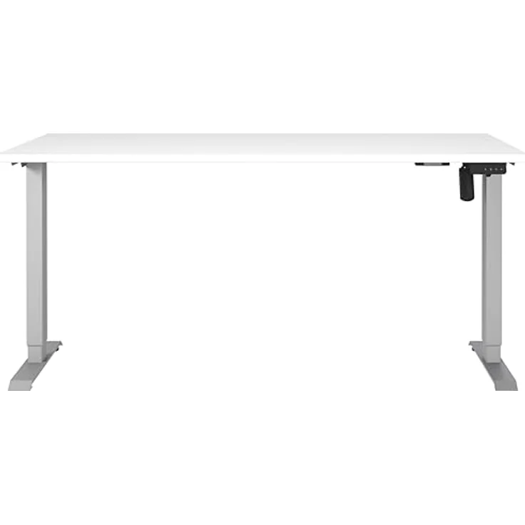 Germania Schreibtisch 8024-639, in Weiß/Silber, elektr. höhenverstellbar, 160 x 119 x 80 cm (BxHxT) – Bild 4