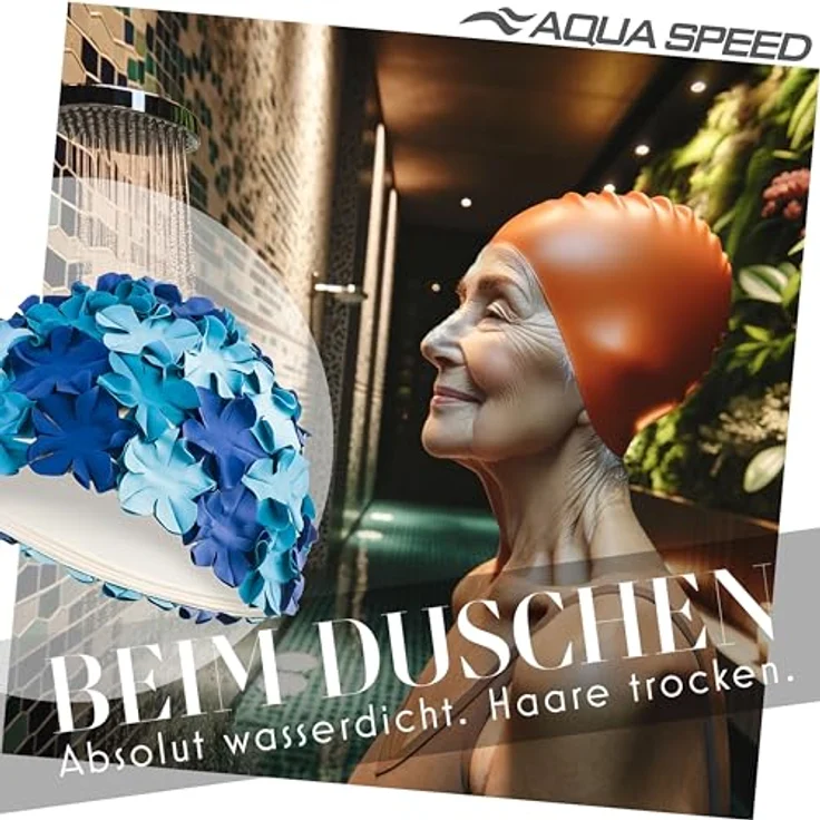 Aqua Speed Badekappe Schwimmkappe mit Blüten-Optik Leicht & dehnbar Lange Haare, Flexibles Design mit 3D-Blüten – Komfort & sicherer Sitz – Bild 7