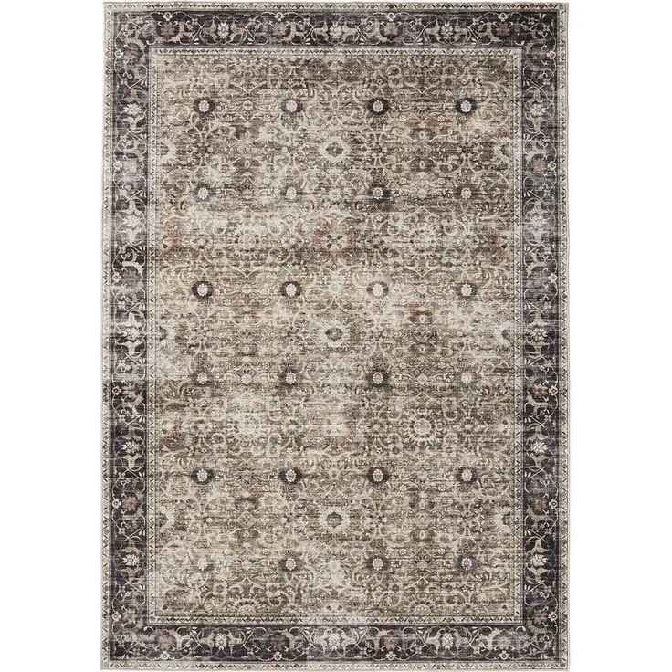 benuta Teppich George, rund, Höhe: 5 mm, Vintage-Look, Kurzflor, Teppich Wohnzimmer, Schlafzimmer, Waschbar