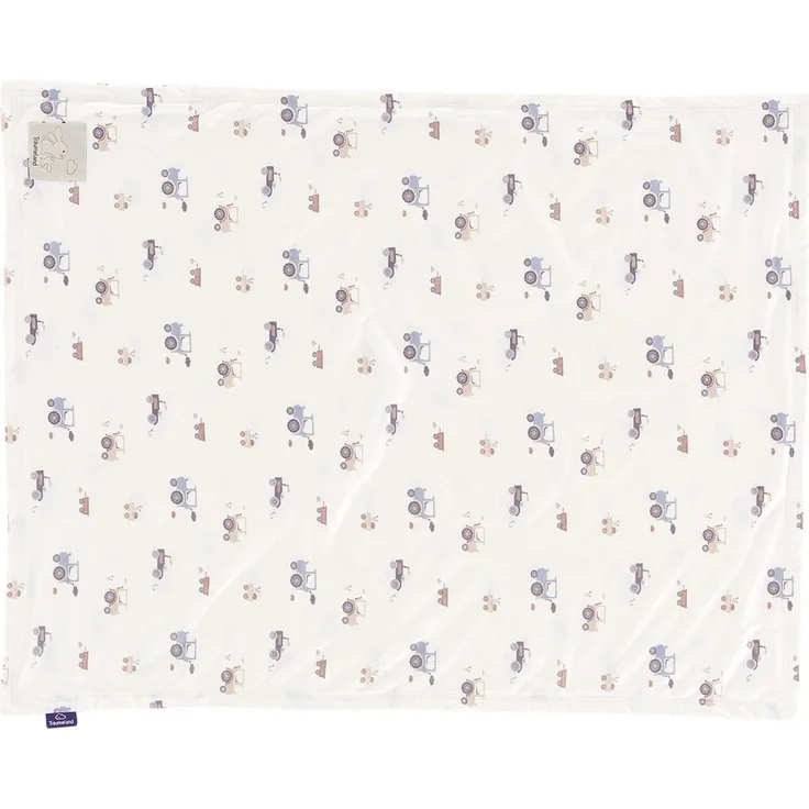 Träumeland Jersey Decke Babydecke Little Farm blau 75 x 100 cm