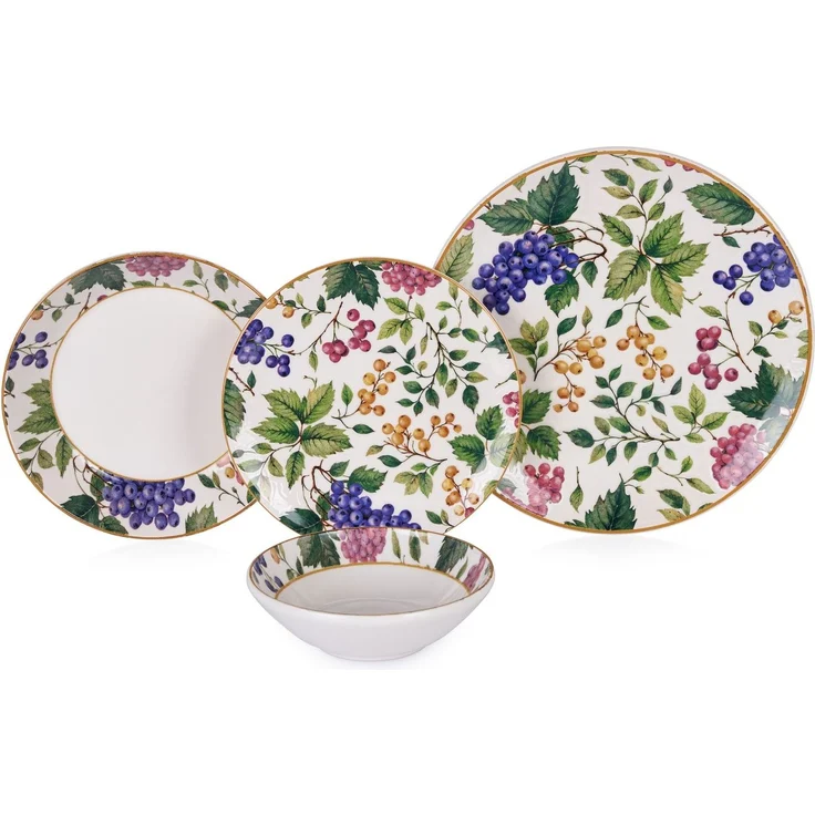 Hermia Concept 'Berries' Tafelservice (24-teilig), Mehrfarbig, 25 x 25 x 2,5 cm – Bild 3