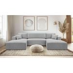 AX LIVING Sofa U Form mit Schlaffunktion – Catea U Cord Wohnlandschaft 364 cm