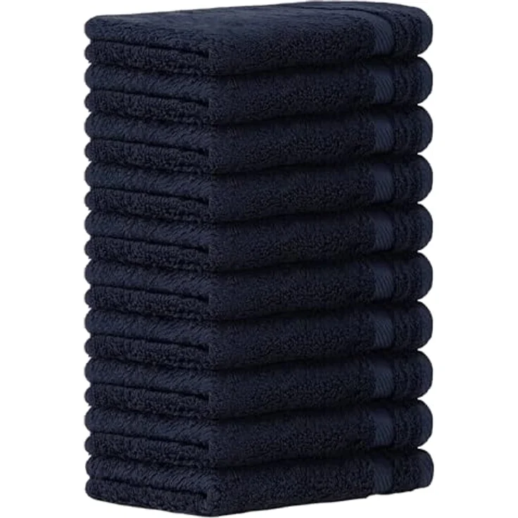 Luckytowel Seiftücher Set 30x30cm, Oeko-TEX Waschlappen aus 100% Baumwolle mit 600 g/m², flauschig & saugstark, 10er Pack Dunkelblau – Bild 1
