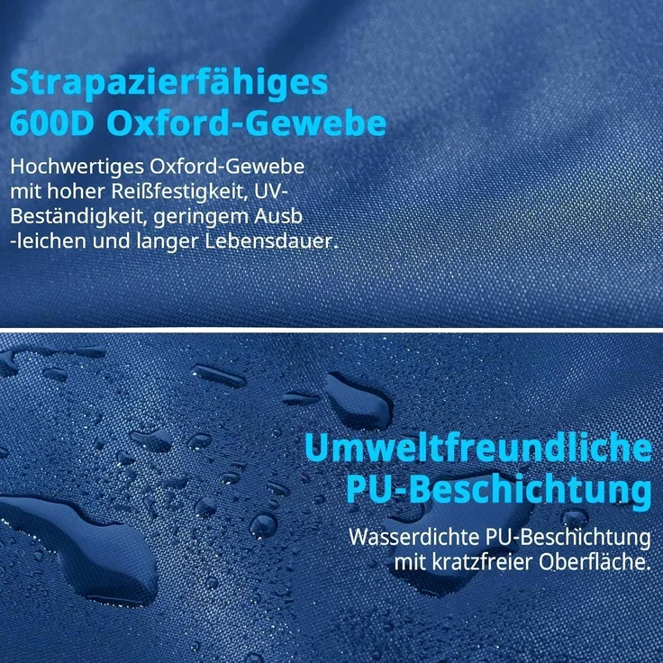 Strandkorbhülle 600D Wasserdicht Blau 600D Oxford-135x105x175 140cm – Bild 4