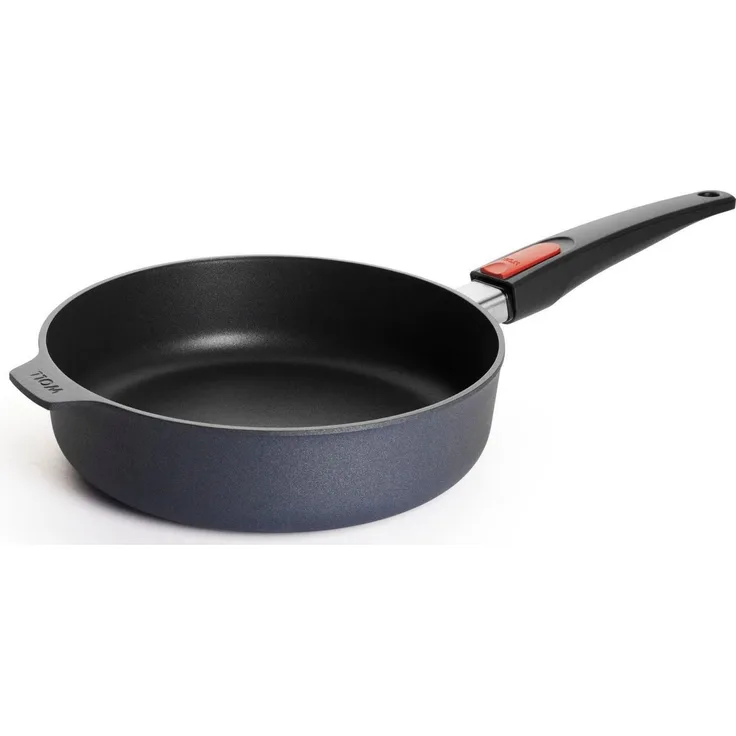 Woll Diamond Lite Hochrandpfanne - Induktiv -, Ø 24 cm, 7 cm hoch, mit abnehmbarem Stiel - Geeignet für alle Herdarten, Aluminiumguss, Antihaft-Versiegelung, backofenfest, anthrazit
