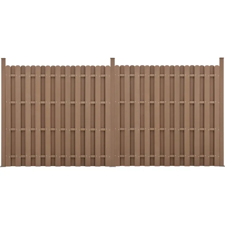 WPC Gartenzaun Langero 185x376 cm Braun neu. holz