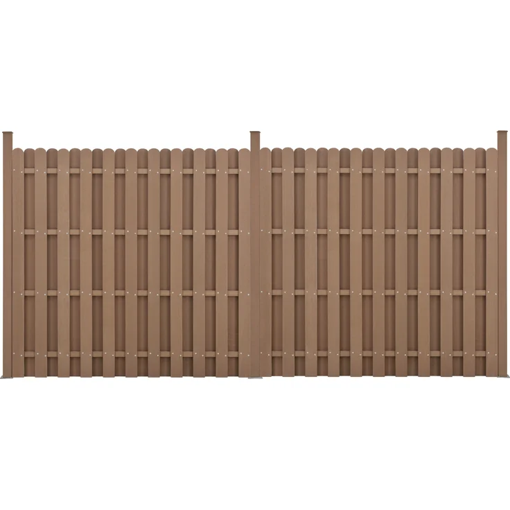 WPC Gartenzaun Langero 185x376 cm Braun neu. holz – Bild 1