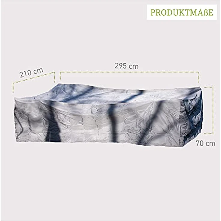 acamp Atmungsaktive Schutzhülle für Sitzgruppen, 295x210x70 cm, wetterfest, UV-geschützt, anthrazit, Typ 59273 – Bild 3