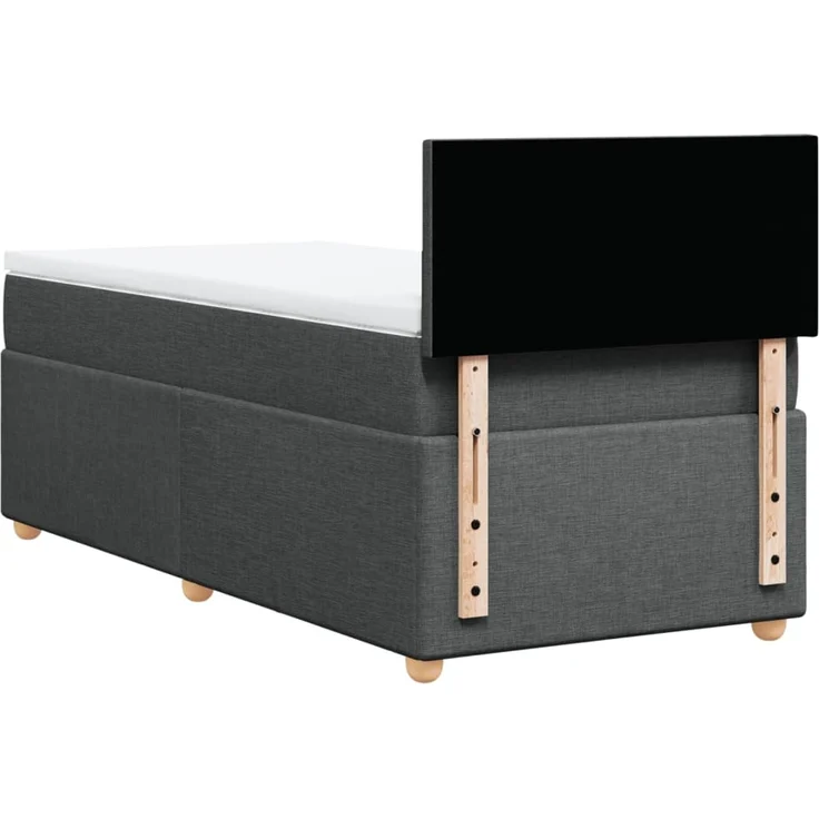 vidaXL Boxspringbett mit Matratze Dunkelgrau 80x200 cm Stoff 3288801 – Bild 8