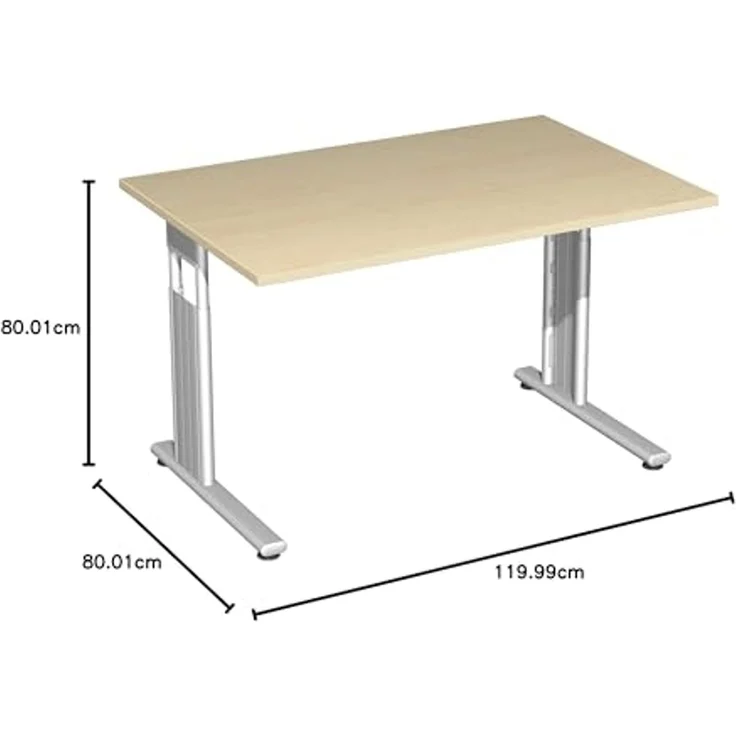 Geramöbel Schreibtisch Flex S-617102-AS 120 x 80 x 68-82cm ahorn/silber – Bild 3