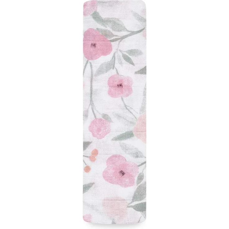 aden + anais Pucktuch, Decke aus 100% Baumwoll-Musselin für Neugeborene Mädchen & Jungen, Wickeltuch für Säuglinge & Kleinkinder, Geschenke für Babys, 120x120 cm, ma Fleur - Garden Party