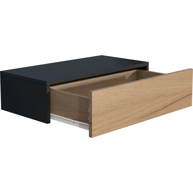 VCM Nachttisch Usal 918292 Schwarz / Honig-Eiche H. 15 x B. 60 x T. 30 cm – Bild 2