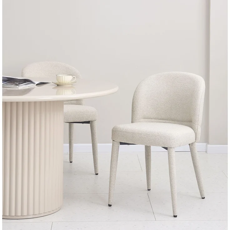 Selsey 'Coases' Esszimmerstuhl mit Bouclé-Bezug, Beige – Bild 2