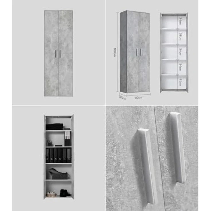 mokebo Schrank-Set Die Allzweckwaffe, (2er-Set), Stauraum-Set aus Aktenschrank & Mehrzweckschrank in Grau – Bild 7