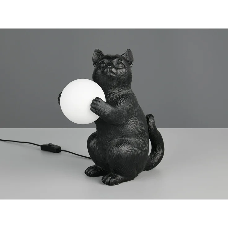 Besondere Tischleuchte GATIO Katzenlampe Schwarz, Höhe 30cm – Bild 5
