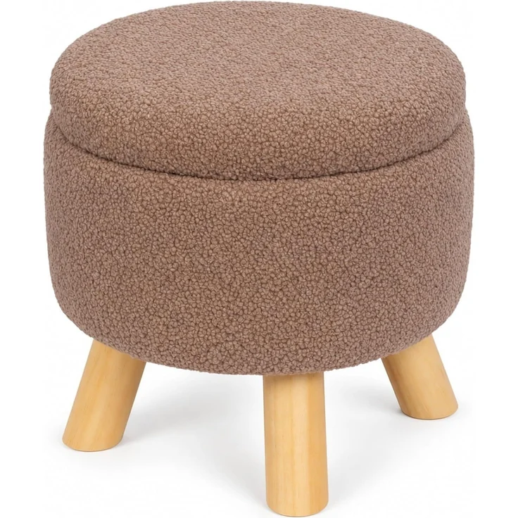 Relaxdays Hocker mit Stauraum Teddystoff – Bild 1