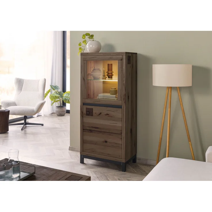 Vitrine Kernbuche 65 x 40 x 148 tabacco braun geölt VILLANDERS #204 – Bild 3