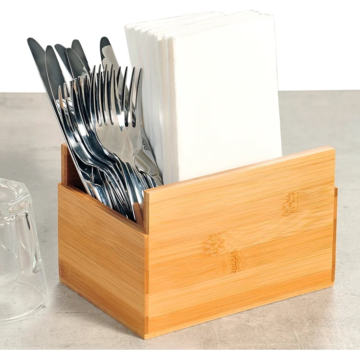 KESPER 70854 Serviettenspender-Besteckkasten aus FSC-zertifiziertem Bambus / Besteckhalter / Box – Bild 2