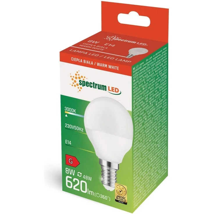 LED E14 8W 230V AC Warmweiß BALL 710 Lumen 160° – Bild 1